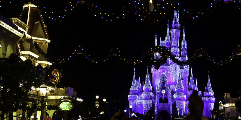 Disney World Main Street at Night