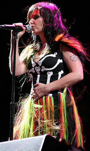 Björk performing on Day 1 of Coachella 2007