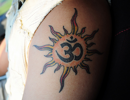 "Om Tattoo." Image by Maurya Rohit, January 23, 2011. Available via Flickr.