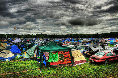 Camping at Bonnaroo. Available via Flickr user: Stefan Klopp, license by: CC BY-NC-ND 2.0